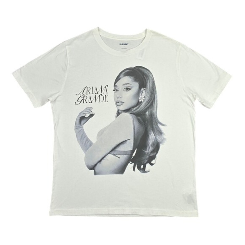 Old Navy Ariana Grande Graphic Tee White Short Sleeve Cotton Shirt Medium NWT